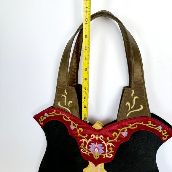 HOLD for Sandy: Whimsical Art Nouveau Silk & Embroidered Floral Handbag by Oovoo - Picture 12 of 12